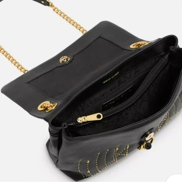Rebecca Minkoff Edie Wicked collab. Black and Gold Studded Women's Bag - Picture 3 of 9